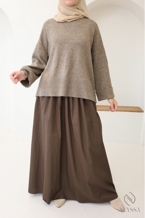 Pull en maille douce idéal pour l'hiver femme, manches revers