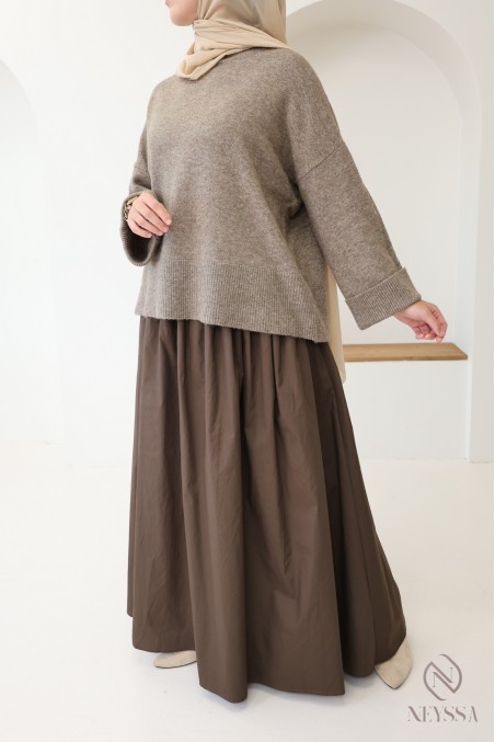 Pull en maille douce idéal pour l'hiver femme, manches revers