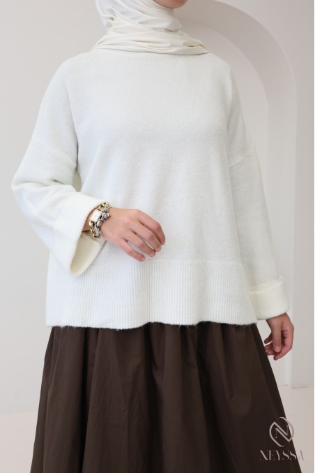 Weicher Strickpullover, ideal für den Winter, mit Umschlagärmeln