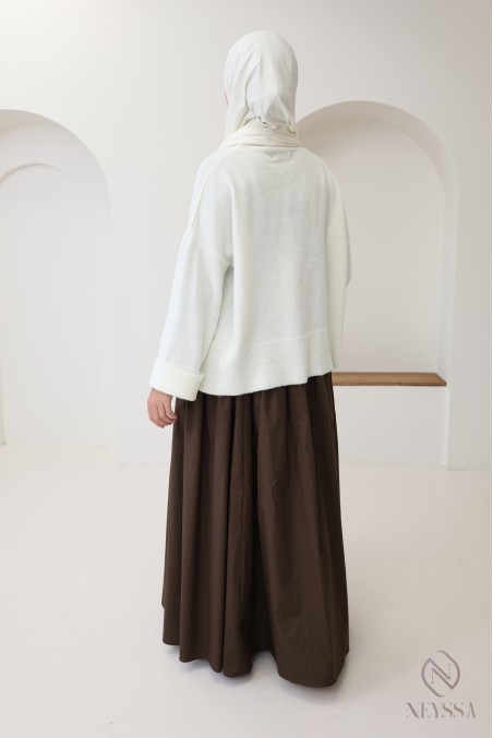 Pull en maille douce idéal pour l'hiver femme, manches revers