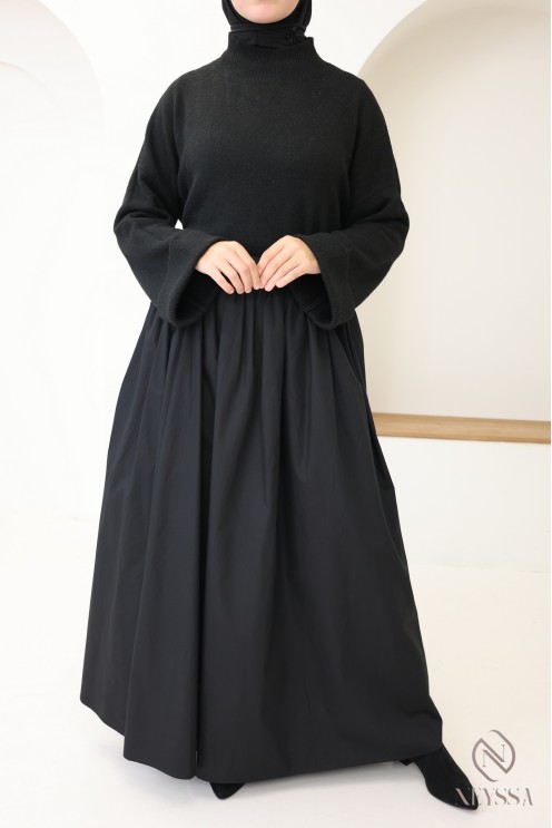 Long flared cotton skirt for women who wear hijabs