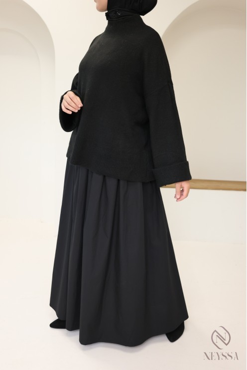 Jupe longue en coton coupe évasée  pour femme voilée