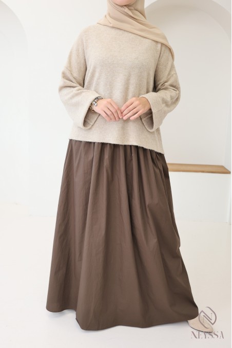 Long flared cotton skirt for women who wear hijabs