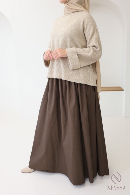 Jupe longue en coton coupe évasée  pour femme voilée