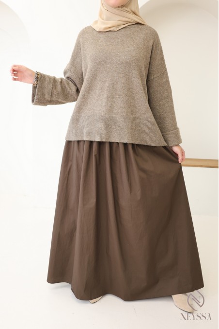 Jupe longue en coton coupe évasée  pour femme voilée