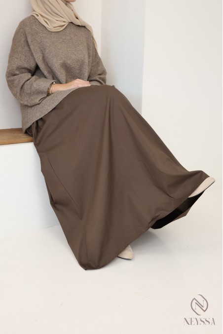 Long flared cotton skirt for women who wear hijabs