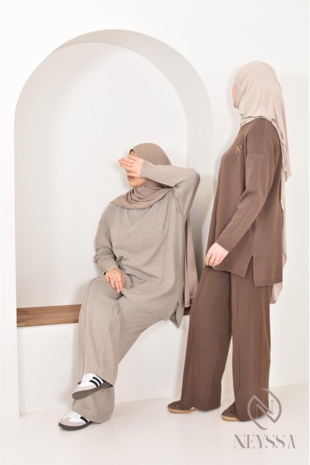ensemble maille tissée 2 pièces pull avec pantalon, Neyssa Confection