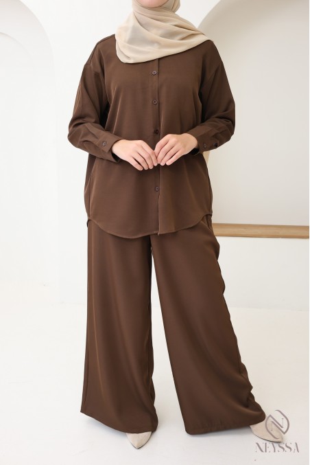 Pantalon ample style jupe-culotte fluide pour femme hijabi tendance