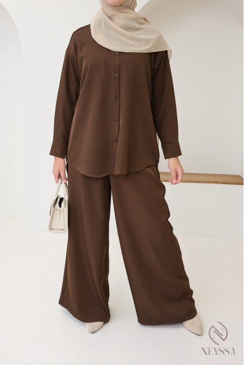 Pantalon ample style jupe-culotte fluide pour femme hijabi tendance