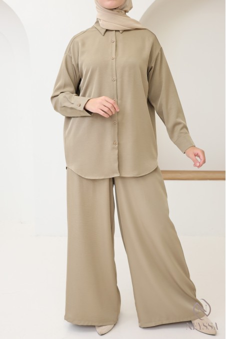 Pantalon ample style jupe-culotte fluide pour femme hijabi tendance