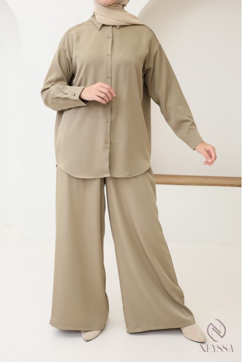 Pantalon ample style jupe-culotte fluide pour femme hijabi tendance