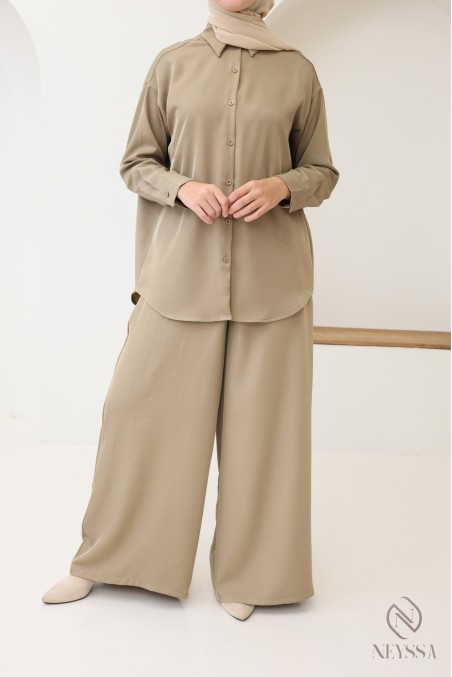 Pantalon ample style jupe-culotte fluide pour femme hijabi tendance