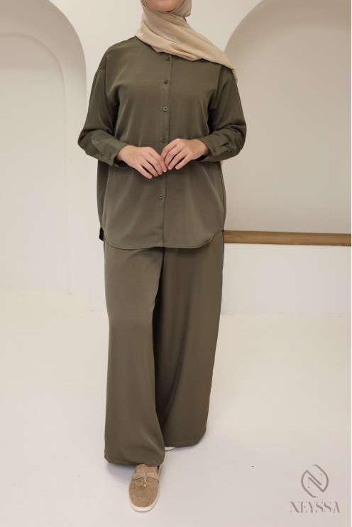 Pantalon ample style jupe-culotte fluide pour femme hijabi tendance