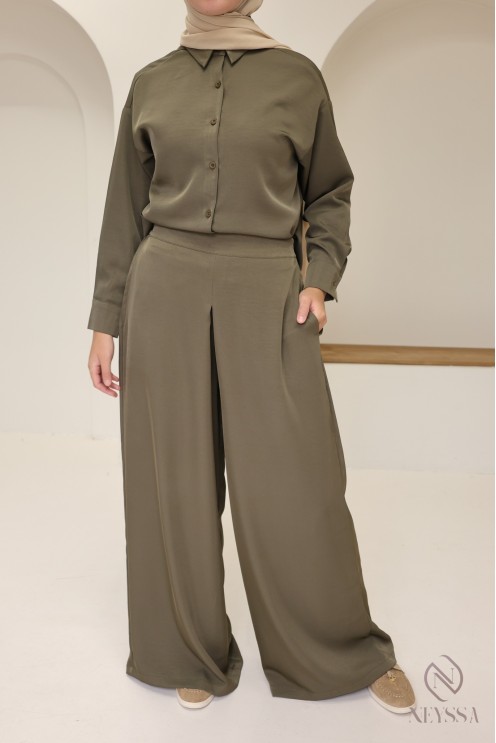 Pantalon ample style jupe-culotte fluide pour femme hijabi tendance