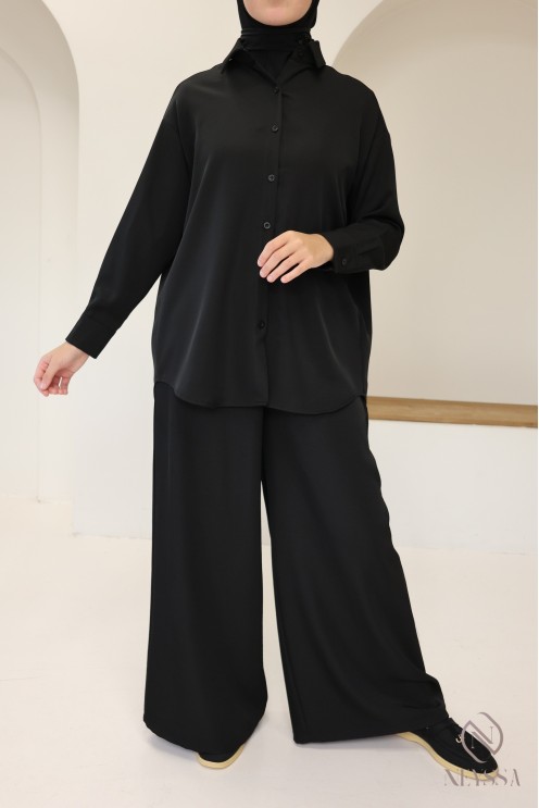 Weite Hose im fließenden Culotte-Stil für trendbewusste Hijabi-Frauen