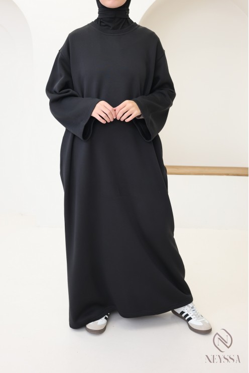 Robe longue manches longues molletonnée pour automne/hiver