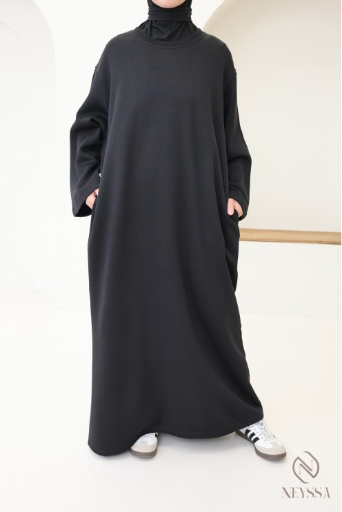 Robe longue manches longues molletonnée pour automne/hiver