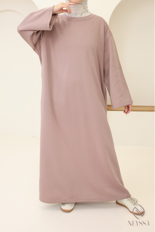Long-sleeved, fleece-lined dress for autumn/winter