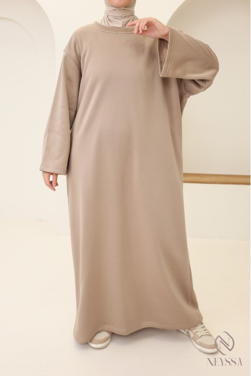 Long-sleeved, fleece-lined dress for autumn/winter