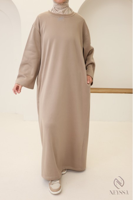 Long-sleeved, fleece-lined dress for autumn/winter