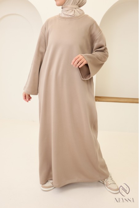Robe longue manches longues molletonnée pour automne/hiver