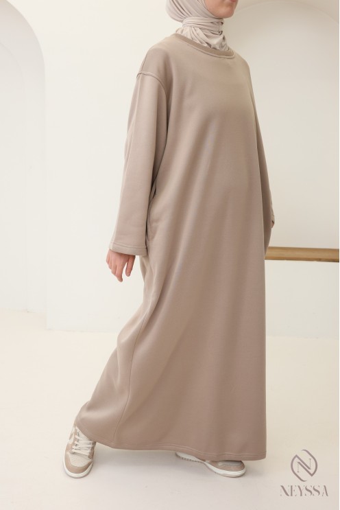 Robe longue manches longues molletonnée pour automne/hiver