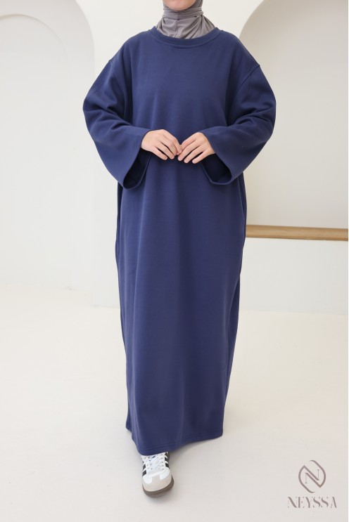 Long-sleeved, fleece-lined dress for autumn/winter