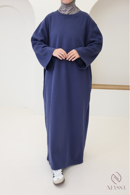 Robe longue manches longues molletonnée pour automne/hiver