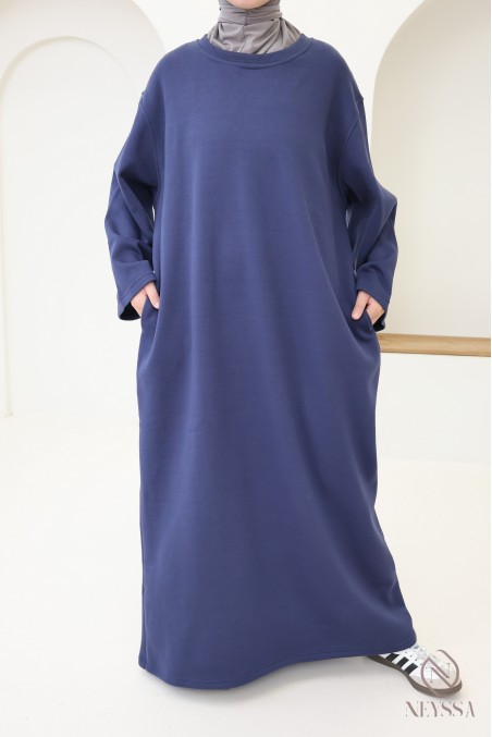 Robe longue manches longues molletonnée pour automne/hiver