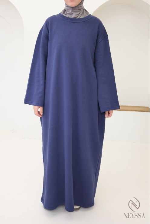 Robe longue manches longues molletonnée pour automne/hiver