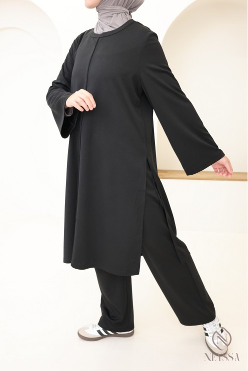 2-piece women's set, long slit tunic + trousers