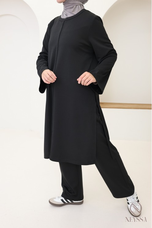 2-piece women's set, long slit tunic + trousers