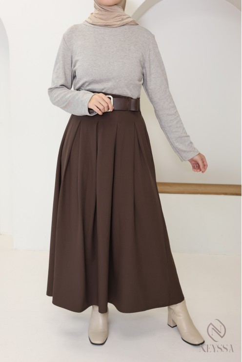 Robe longue 2 en 1 : jupe et haut intégré, élégante pour l'automne