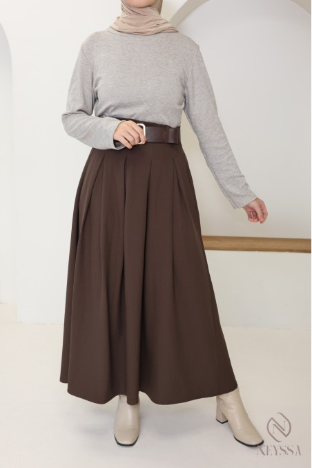 Robe longue 2 en 1 : jupe et haut intégré, élégante pour l'automne