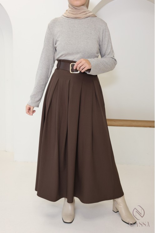 Robe longue 2 en 1 : jupe et haut intégré, élégante pour l'automne