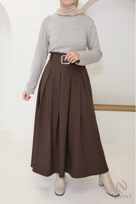 Robe longue 2 en 1 : jupe et haut intégré, élégante pour l'automne