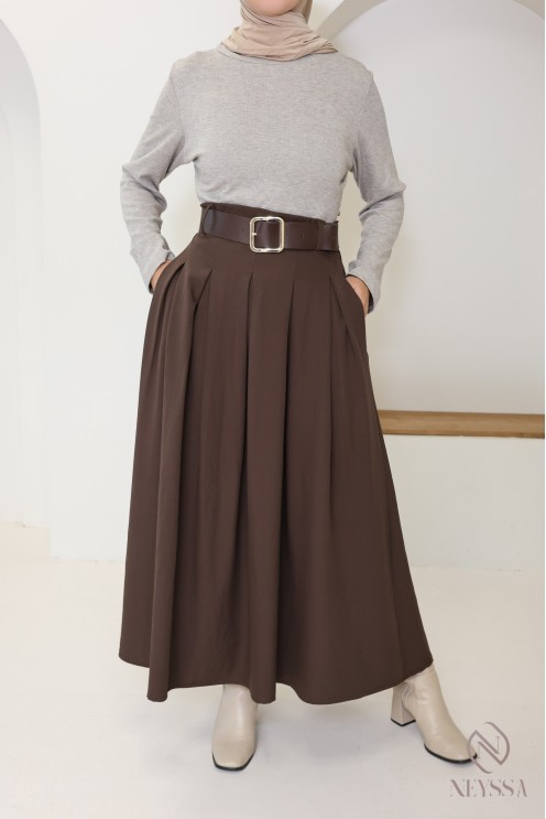 Robe longue 2 en 1 : jupe et haut intégré, élégante pour l'automne