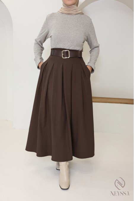 Robe longue 2 en 1 : jupe et haut intégré, élégante pour l'automne