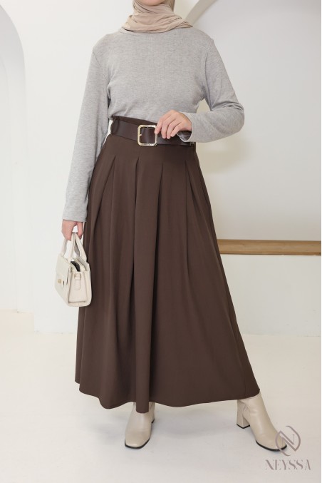 Robe longue 2 en 1 : jupe et haut intégré, élégante pour l'automne