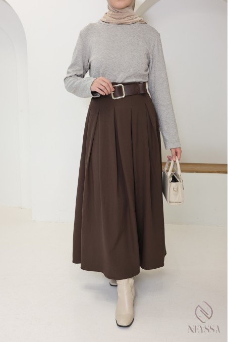 Robe longue 2 en 1 : jupe et haut intégré, élégante pour l'automne