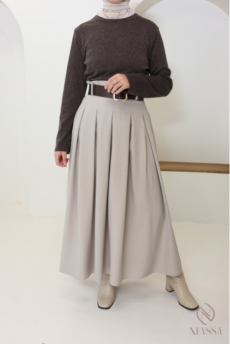 2-in-1 long dress: skirt and integrated top, elegant for autumn