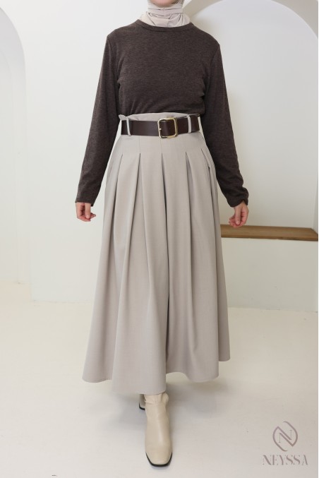 Langes 2-in-1-Kleid: Rock und integriertes Oberteil, elegant