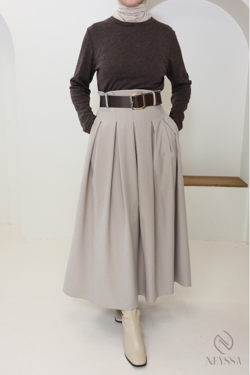 Langes 2-in-1-Kleid: Rock und integriertes Oberteil, elegant