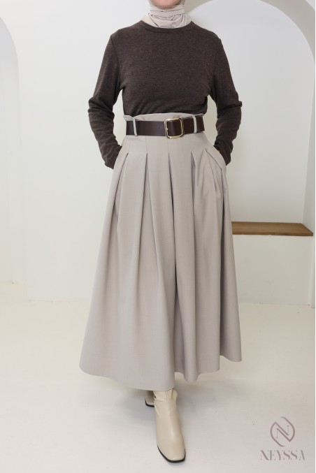 Langes 2-in-1-Kleid: Rock und integriertes Oberteil, elegant