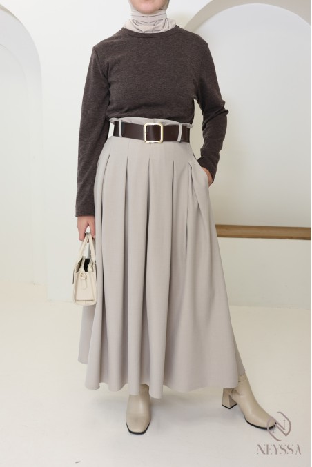 Langes 2-in-1-Kleid: Rock und integriertes Oberteil, elegant