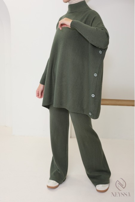 2-teiliges Strickset für Frauen mit Winter-Hijab