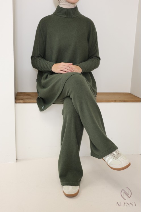 2-teiliges Strickset für Frauen mit Winter-Hijab