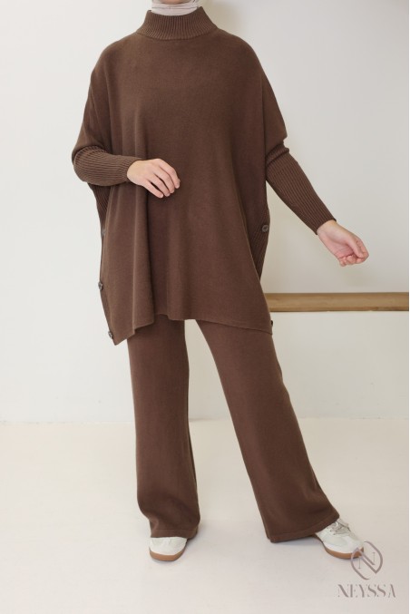 2-teiliges Strickset für Frauen mit Winter-Hijab