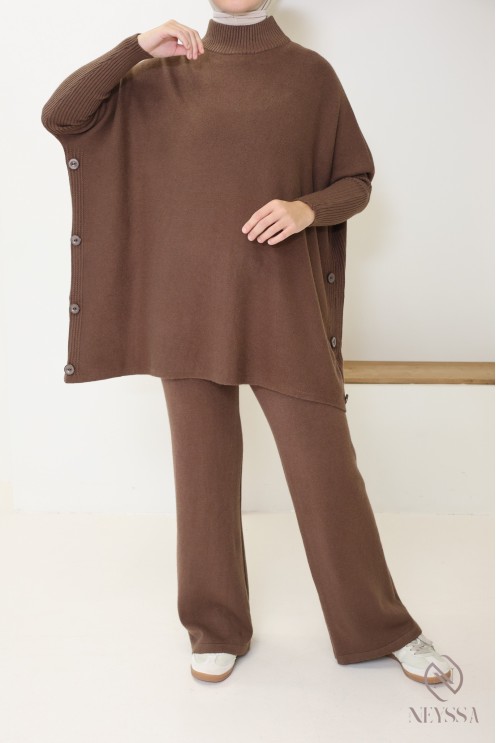 2-teiliges Strickset für Frauen mit Winter-Hijab