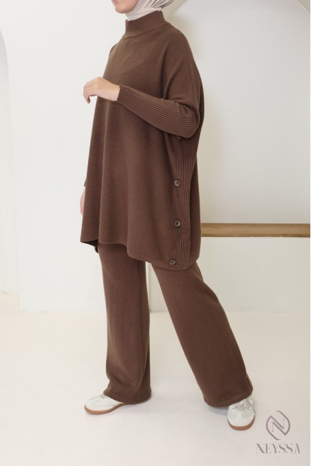 2-teiliges Strickset für Frauen mit Winter-Hijab